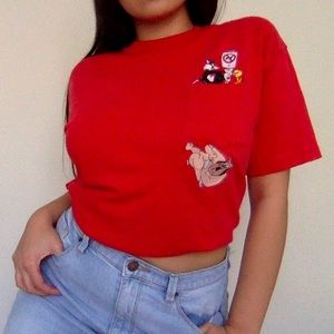 Vintage Warner Bros Studio Looney Tunes Red Tshirt